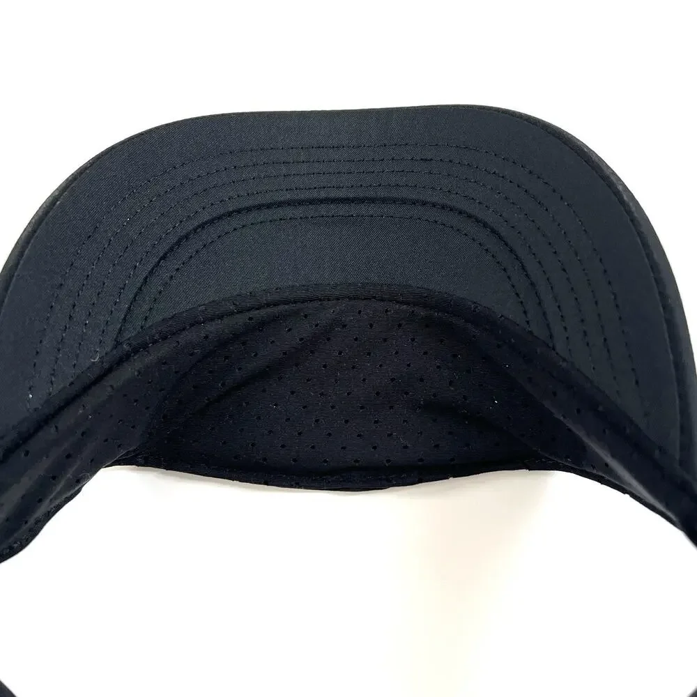Nike Women Court Dri-Fit Advantage Black White Swoosh Visor Tennis Hat CQ9334